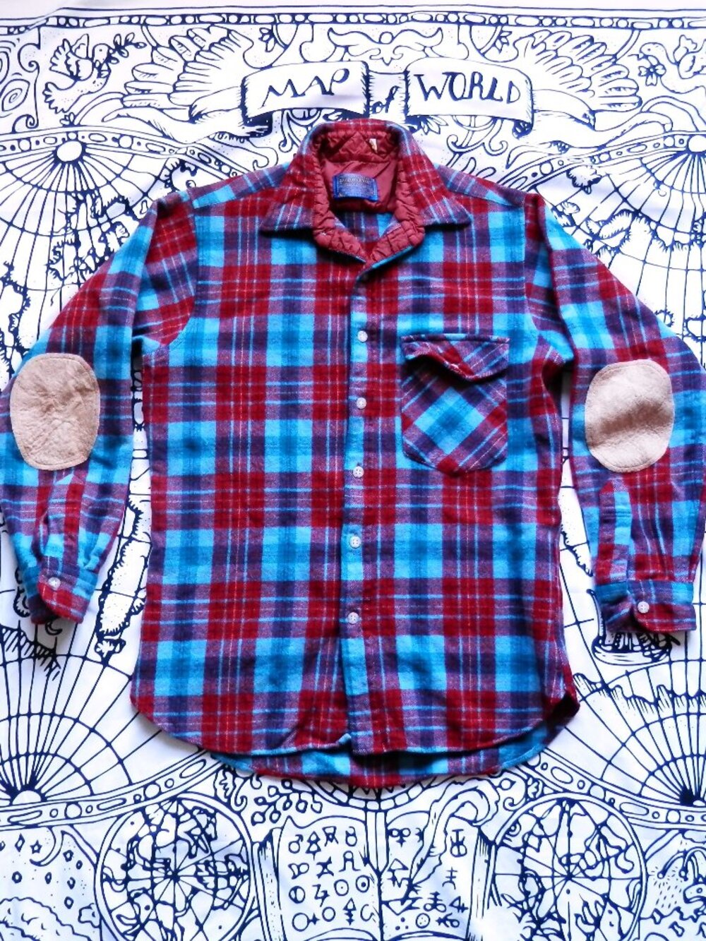 Pendleton Vintage 60's Pure Wool Lobo Flannel Long Sleeve Button Down, Size M
